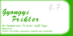 gyongyi prikler business card